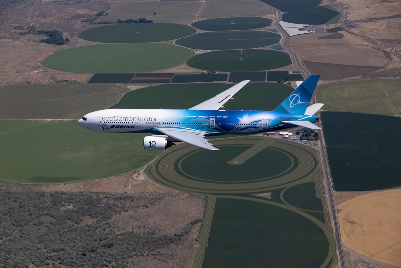 The 2024 Boeing ecoDemonstrator, a 777-200ER (extended range) will test 36 new technologies, ranging from sustainable cabin interiors to airport operations.