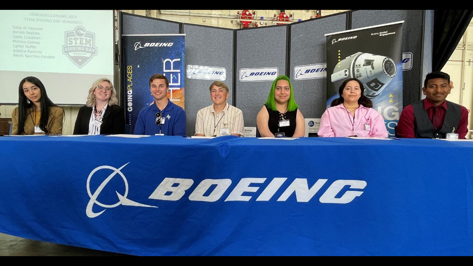 STEM Students on STEM SIgning Day at Boeing Moses Lake.