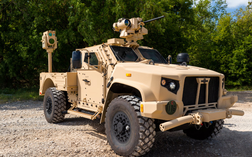 Compact Laser Weapon System mounted on Joint Light Tactical Vehicle