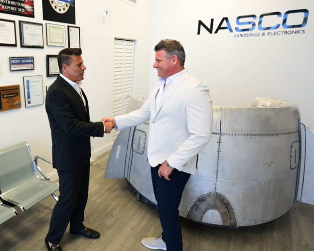 Frank (left) and Rick Bagnasco founded Nasco Aerospace and Electronics in 2001 and opened an aerospace division about a decade ago. Today, the co-CEOs fuel a global mission by supporting the KC-46A Pegasus with bushings, light towers and X-ray units.