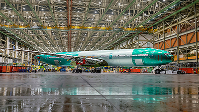 First 777X static test airplane completed