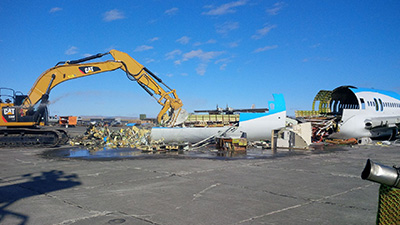 ecoDemonstrator 757 disassembled for final recycling research project