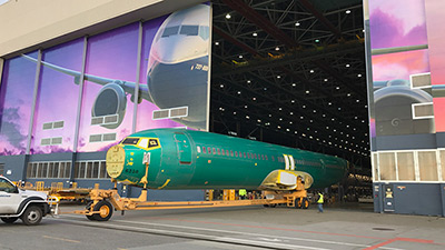 First 737 MAX 9 fuselage arrives at Final Assembly site