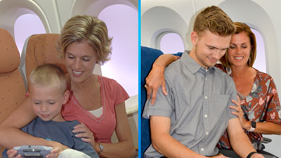 Boeing employees Keaton and Kari Schwark re-create the now famous photo 16 years later.