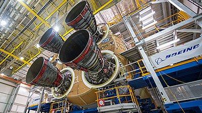 Engines Installed on Space Launch System Artemis I Rocket