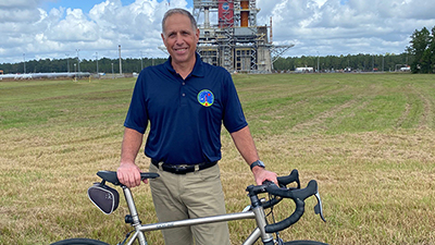 Clips on: SLS Green Run director and cyclist ready for hot fire test and launch