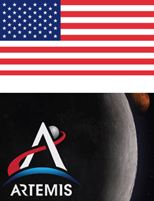 U.S. Flag and Artemis logo.